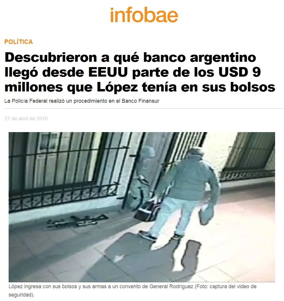 Las contradicciones de José López sobre los bolsos