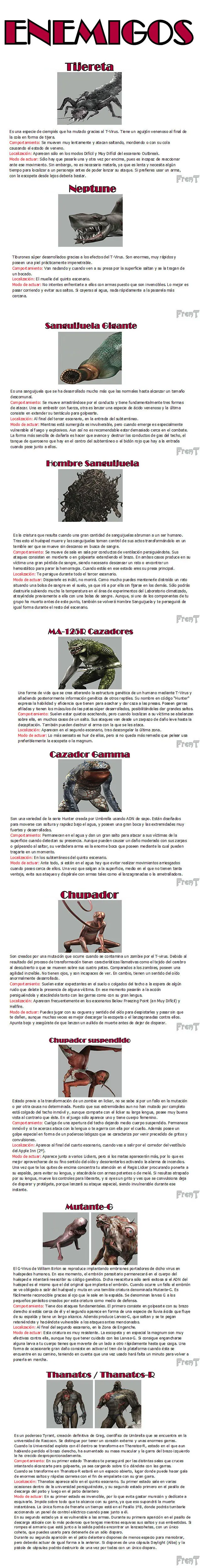 Personajes & monstruos Resident Evil [Megapost]