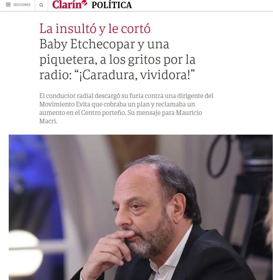 Pedí que echen a Baby Etchecopar de la radio