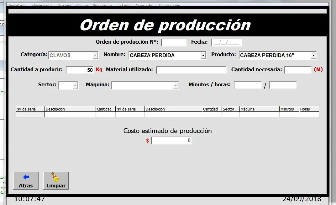Hice un software para una fábrica metalúrgica