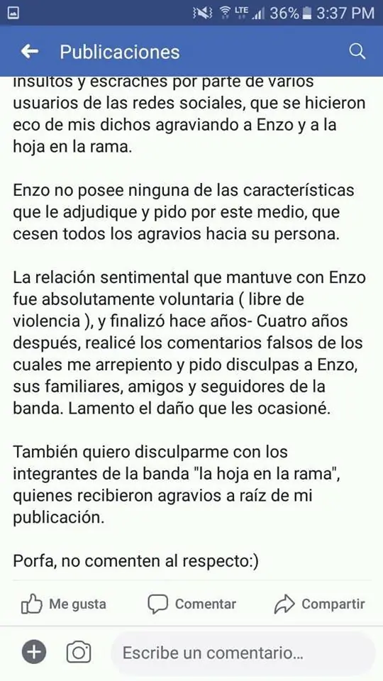 La ex novia lo acusó falsamente de violento, pidió disculpas