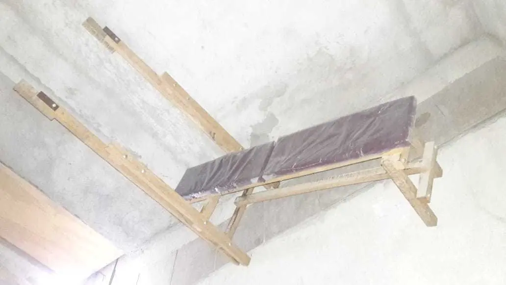 banco press plano madera