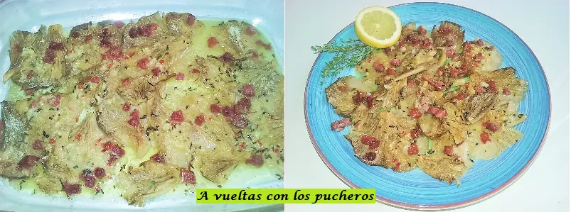 Setas de cardo con jamon