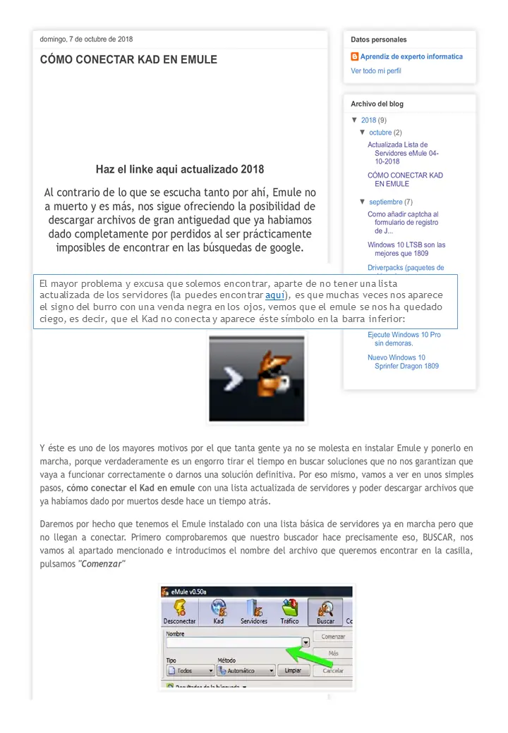 como conectar emule que no esta caido