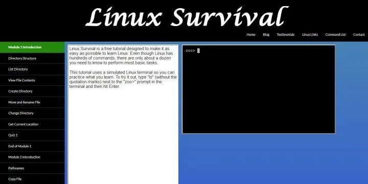 Aprende Linux online: Linux Survival